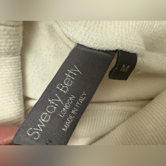 Sweaty Betty Harmonise Luxe Fleece Sweatshirt Lily White Women’s Medium Capsule - Picture 9 of 11